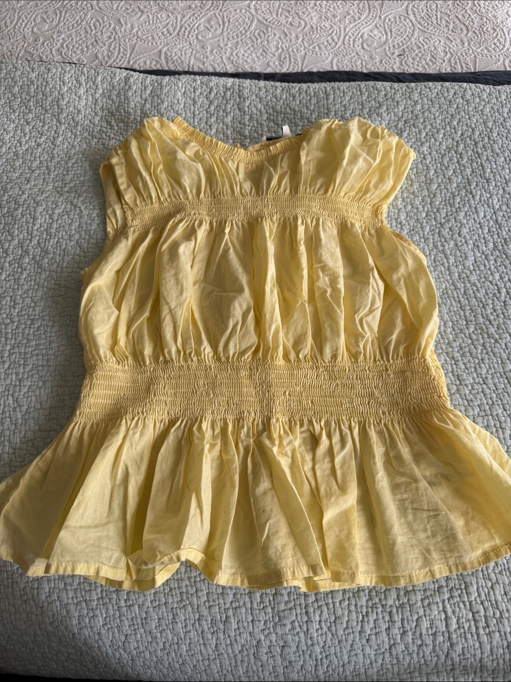 Joe's Jeans Yellow Smocked Peplum Top